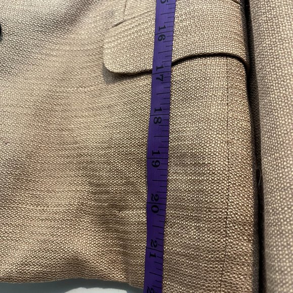 Skirt suit, single pleat slant pockets, huckabak linen fabric, MADE IN ITALY - Picture 5 of 13